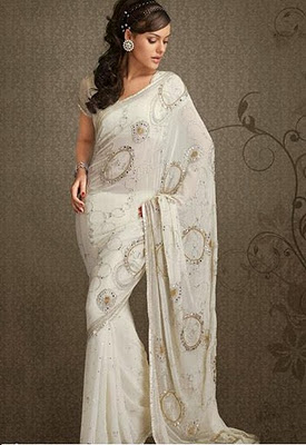 Manufacturers Exporters and Wholesale Suppliers of White Saree New Delhi Delhi